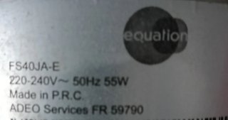Ventilador Equation FS40JA-E 55W