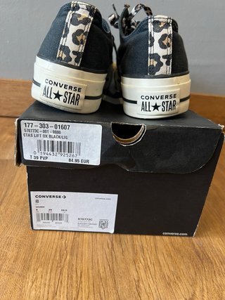 Converse Plataforma Cordones Animal Print talla 39