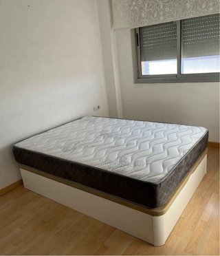 Base Cama Matrimonial con Cabecero Tapizado