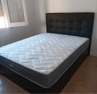 Base Cama Matrimonial con Cabecero Tapizado