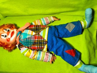 Payaso vintage con sombrero azul