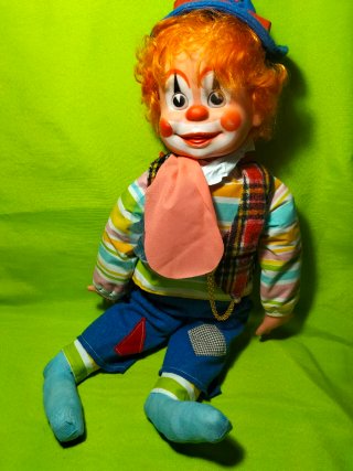 Payaso vintage con sombrero azul