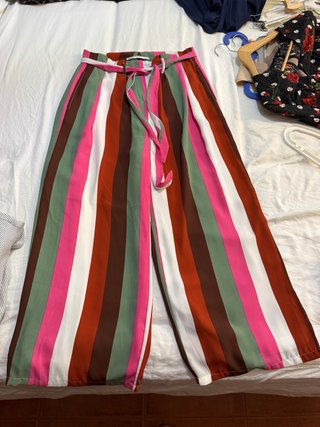 Pantalones anchos de rayas