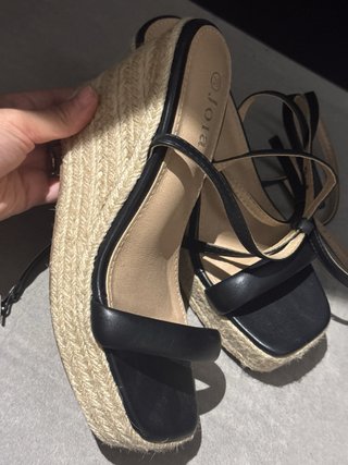 Sandalias de cuña negras