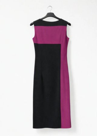 Tubino elegante Cannella nero e fucsia taglia 42