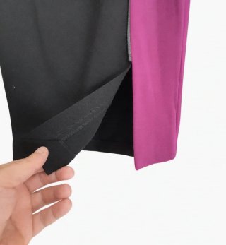 Tubino elegante Cannella nero e fucsia taglia 42