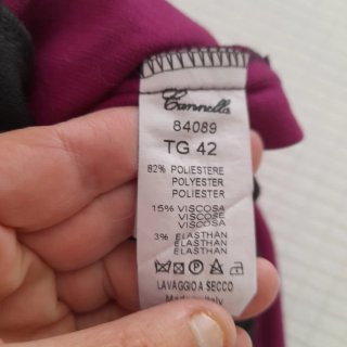 Tubino elegante Cannella nero e fucsia taglia 42