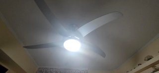 Lámpara Ventilador Techo Gris y Blanco