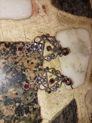 Pendientes Flor Rosa Plata