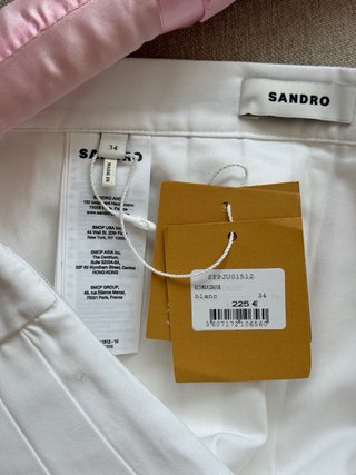 Sandro Falda Corta Blanca Plisada