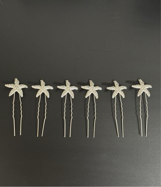 Horquillas estrella de mar plateadas (6 unidades)