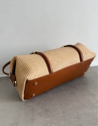 Borsa a cilindro Ea Rafia