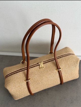Borsa a cilindro Ea Rafia