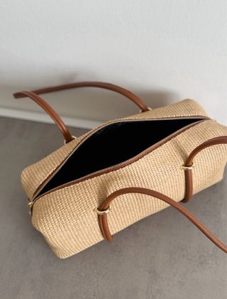Borsa a cilindro Ea Rafia