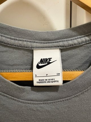 Camiseta Nike Gris Estampada Algodón