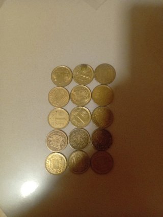 Lote de 12 monedas antiguas Pesetas