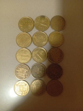 Lote de 12 monedas antiguas Pesetas