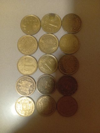Lote de 12 monedas antiguas Pesetas