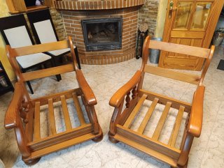 Set di poltrone per terrazzo/giardino in pino massiccio