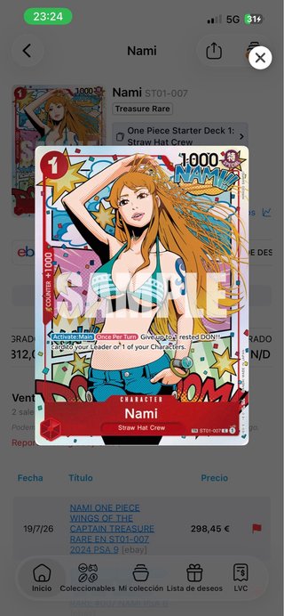 Cartas TCG Nami One Piece