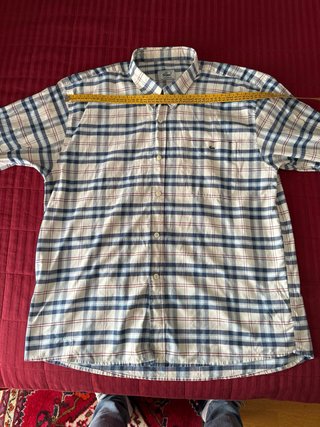 Camisa Lacoste Cuadros Beige y Azul