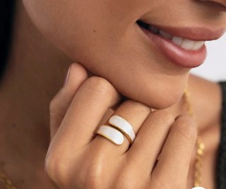 Anillo Singularu Abbraccio Baño Oro Blanco