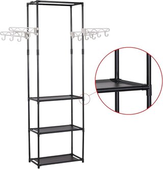 Perchero Ropa 3 Estantes Colgador Negro