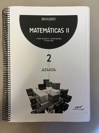 Libro Matemáticas II 2 Bachillerato ANAYA