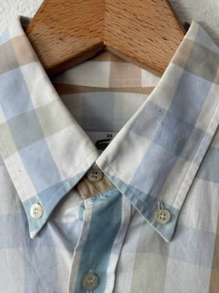 Camisa Lacoste Manga Corta Cuadros M