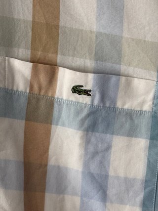 Camisa Lacoste Manga Corta Cuadros M