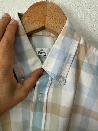 Camisa Lacoste Manga Corta Cuadros M