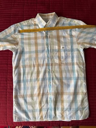 Camisa Lacoste Manga Corta Cuadros M