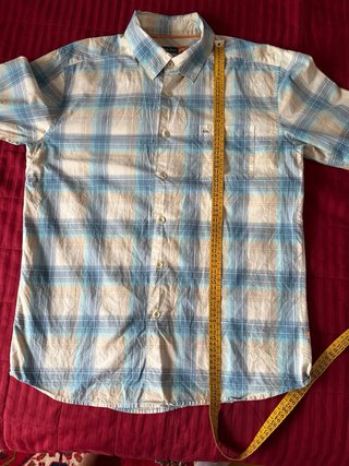 Camisa Quiksilver cuadros beige y azul