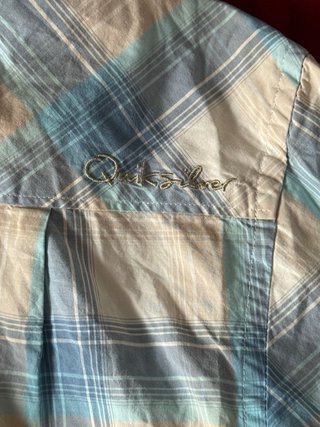 Camisa Quiksilver cuadros beige y azul