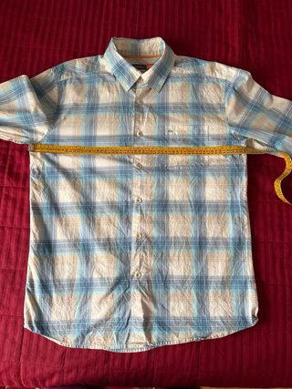 Camisa Quiksilver cuadros beige y azul
