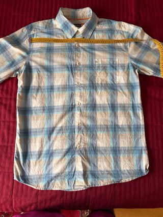 Camisa Quiksilver cuadros beige y azul