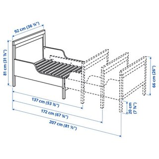 Cama extensible IKEA SUNDVIK + colchón 80x200