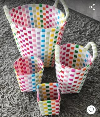 4 Cestas Plástico Multicolor