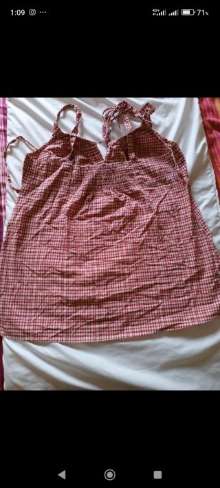 Top tirantes cuadros vichy rojo y blanco