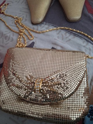 Conjunto Zapatos y Bolso Fiesta Dorado Talla 39