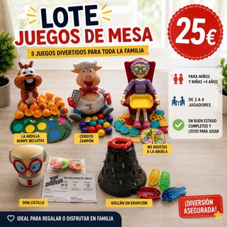 Lote de 5 juegos de mesa infantiles – ¡25 €!