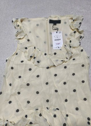 Vestido midi lunares volantes ZARA Talla L
