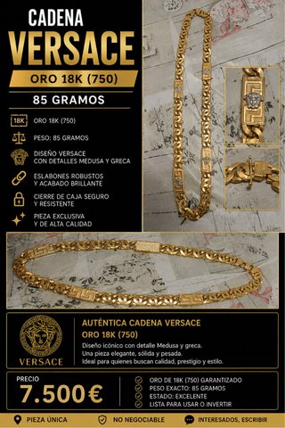 Cadena Oro Medusa 18k 85G