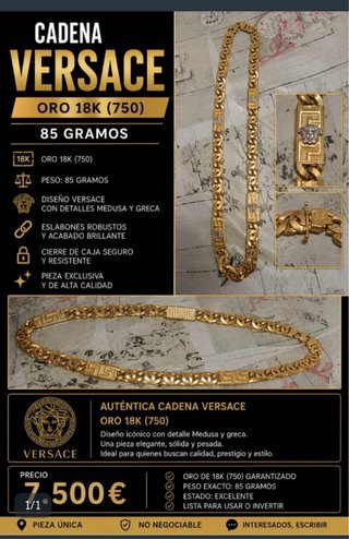 Cadena Oro Medusa 18k 85G