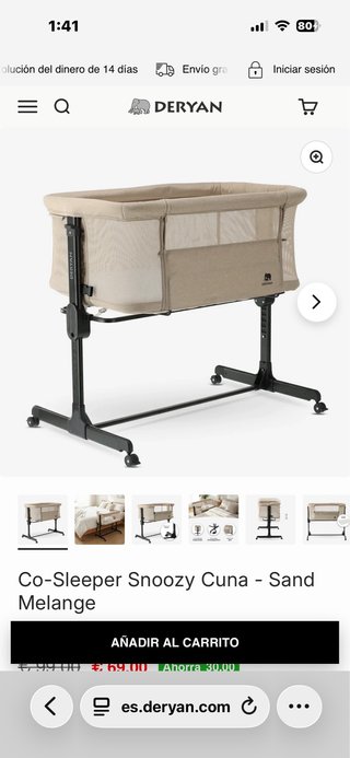 Cuna Co-Sleeper Snoozy Cuna - Sand