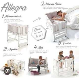 Minicuna allegra blanca 5en 1