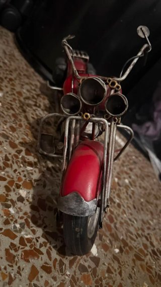 Moto Decorativa Metal Artesanal Roja
