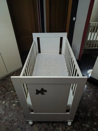 Cuna TRAMA blanca madera