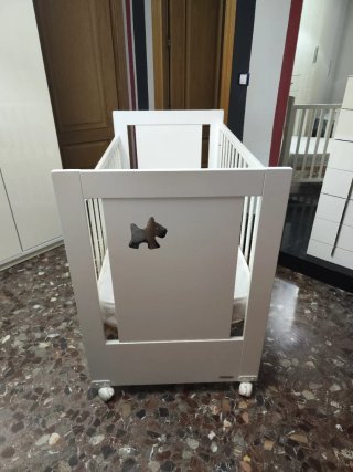 Cuna TRAMA blanca madera