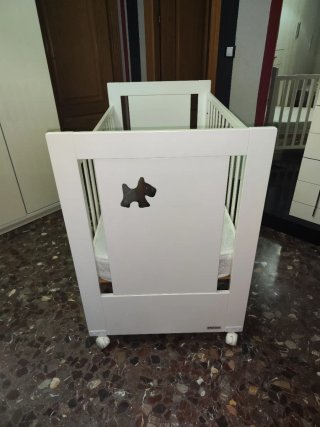 Cuna TRAMA blanca madera